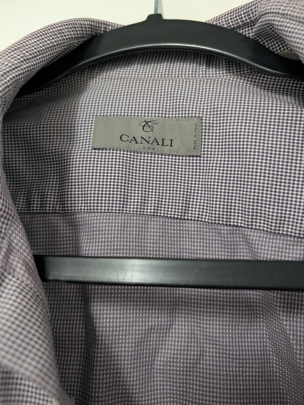 Canali Lilac Micro-Check Dress Shirt